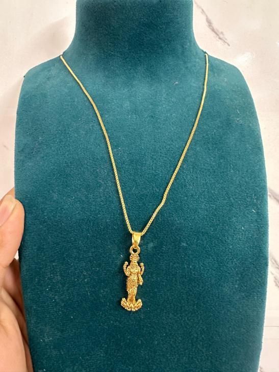Divine Laxmi Mata Pendant with Gold Plated Chain