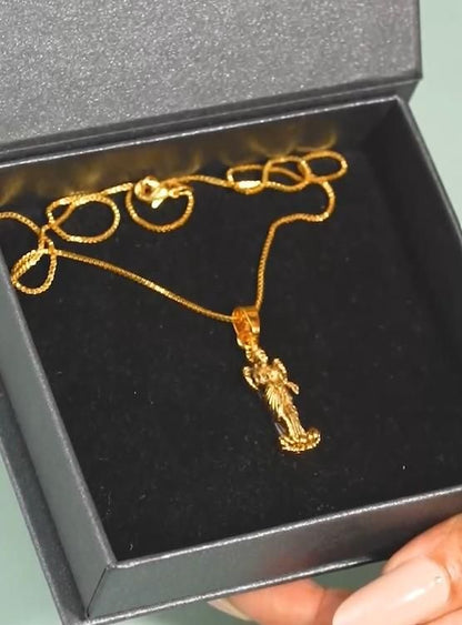 Divine Laxmi Mata Pendant with Gold Plated Chain