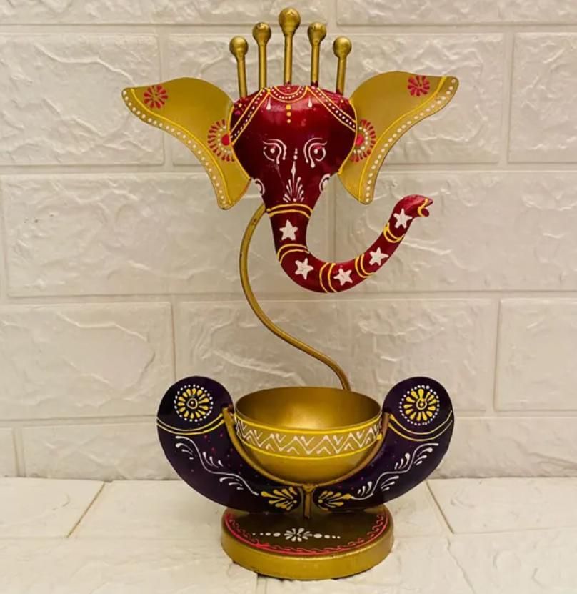 Lord Ganesha Diya Candle Holder, Decorative Art