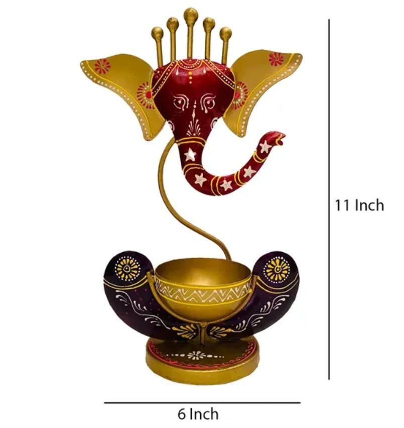 Lord Ganesha Diya Candle Holder, Decorative Art