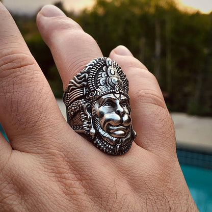 Hanuman Ji Silver Ring for Protection