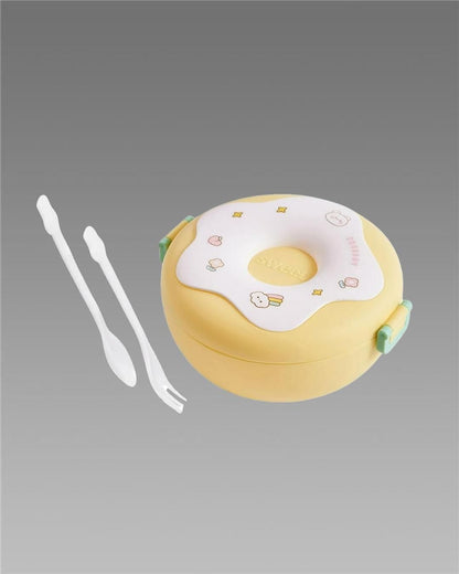 Donut Shape Children’s Lunch Box with Spoon and Fork