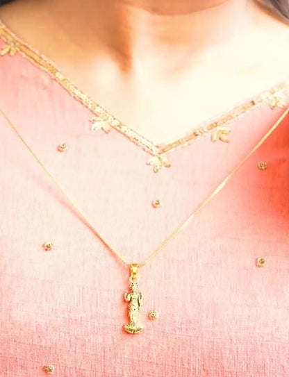 Divine Laxmi Mata Pendant with Gold Plated Chain