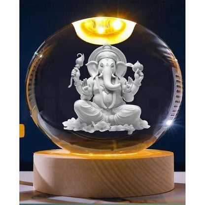 Divine Ganesha Crystal LED Lamp