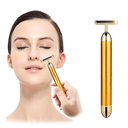 24K Gold Energy Beauty Bar, Electric Facial Massage Roller