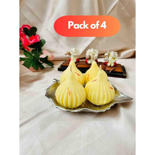 Modak Shaped Decorative Candles, Pack of 4