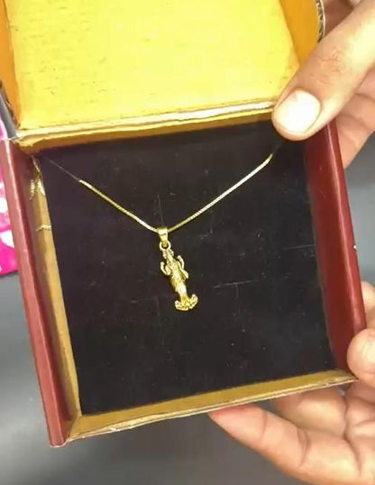Divine Laxmi Mata Pendant with Gold Plated Chain