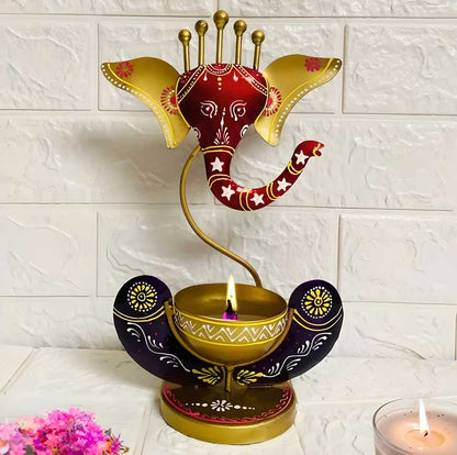 Lord Ganesha Diya Candle Holder, Decorative Art
