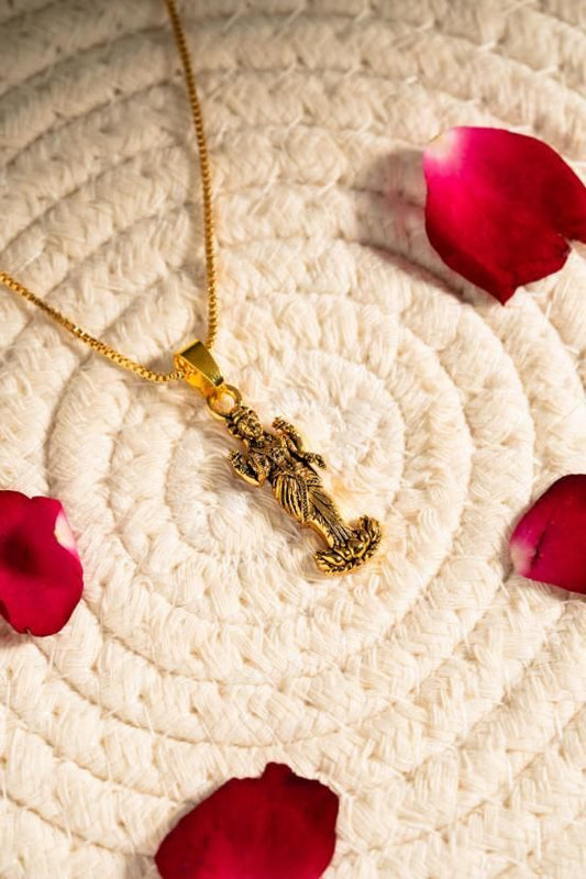 Divine Laxmi Mata Pendant with Gold Plated Chain