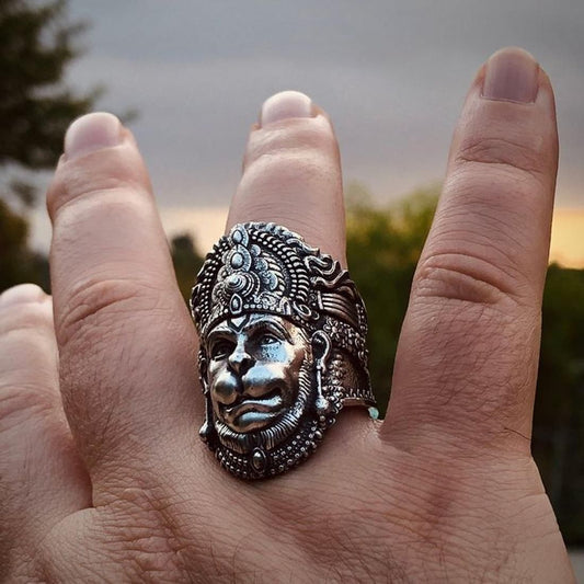 Hanuman Ji Silver Ring for Protection