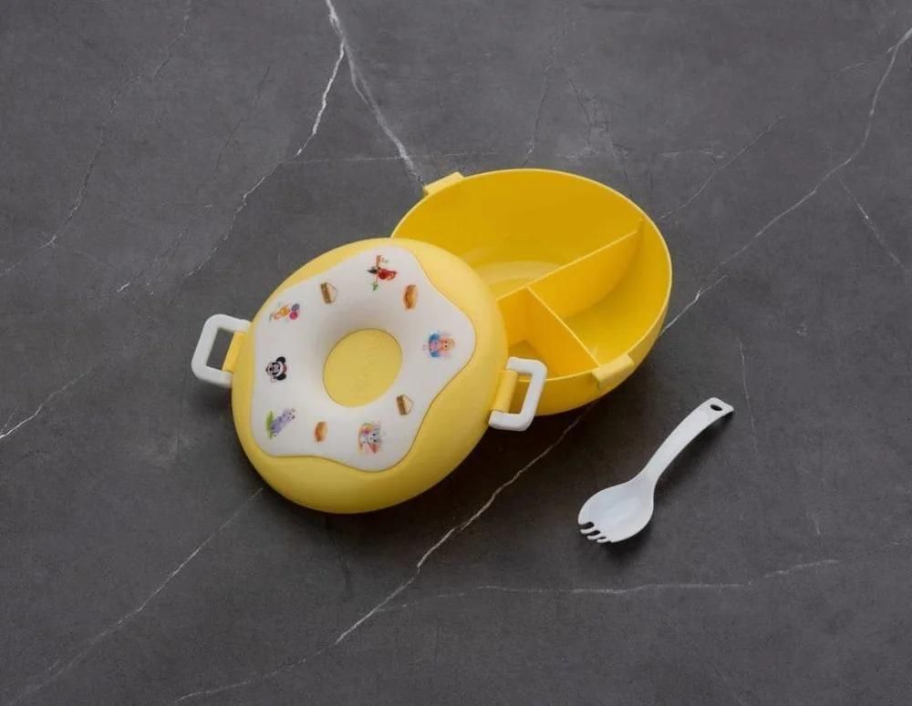 Donut Shape Children’s Lunch Box with Spoon and Fork
